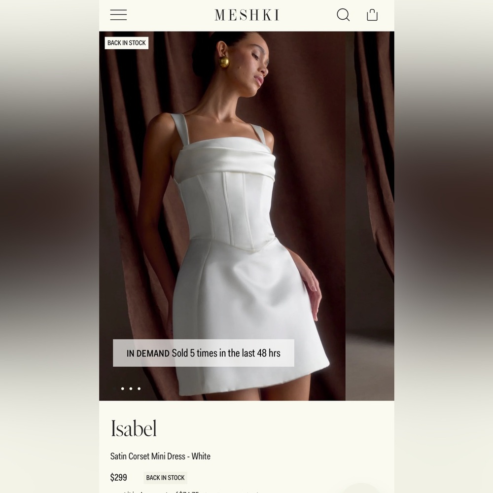 Meshki Elegant White Strap Mini Dress